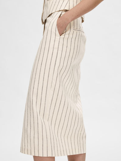 SLF Hilda Pencil Skirt in Pin Stripe Sandshell