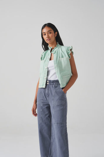S&M Pablo Waistcoat in Washed Mint