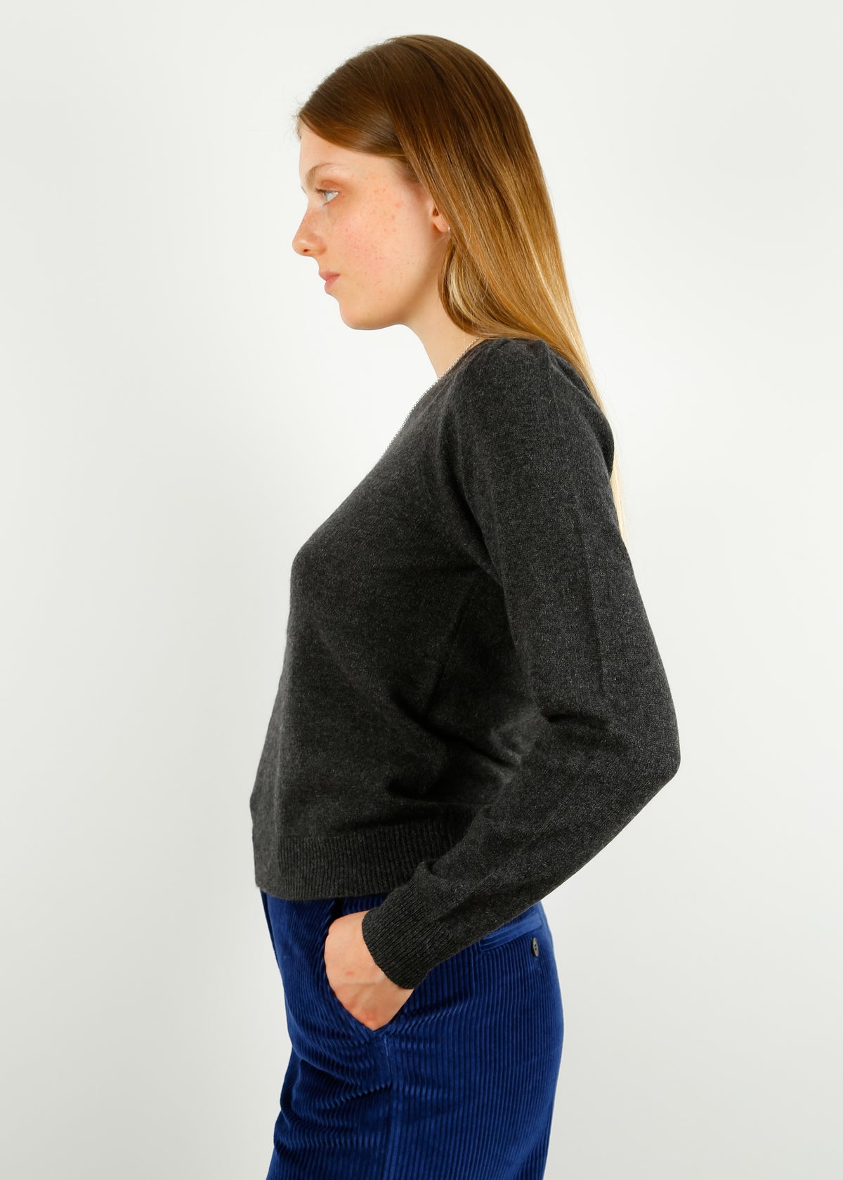 PART TWO Evina Basic LS Knit in Dark Grey