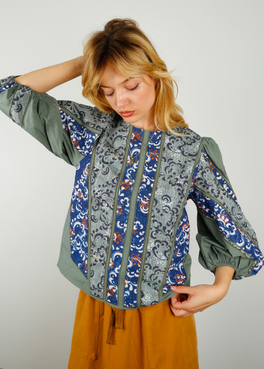 OM Brittany Blouse in Hunter Green