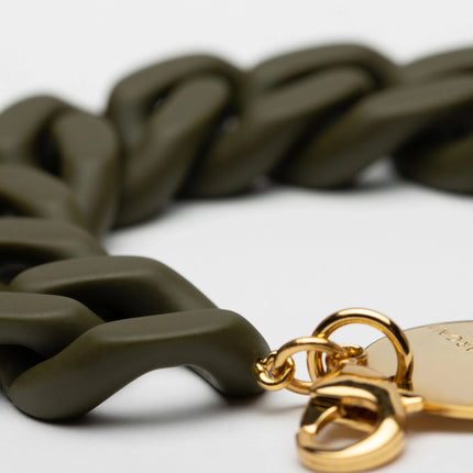 VBARONI Flat Chain Bracelet in Dark Olive