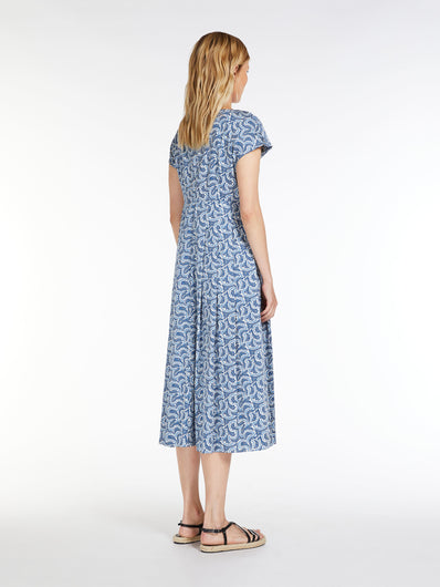 MM Viaggio Printed Dress in Light Blue