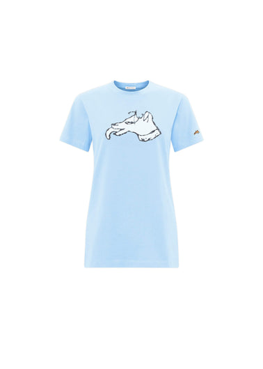 BF Colour block dog t shirt in pale blue