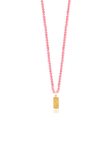 HERMINA tag pink necklace