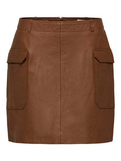 SLF Weekend leather skirt in toffee