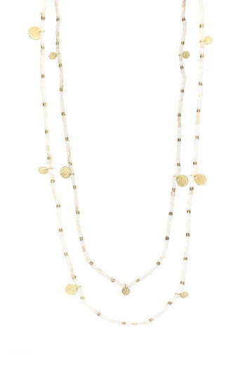 Ashiana 275 Set of 2 bead necklaces in white howlite
