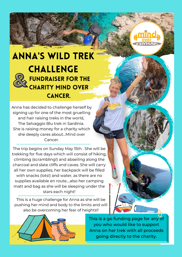 Anna's Wild Trek Challenge & fundraiser for the charity Mind over cancer.