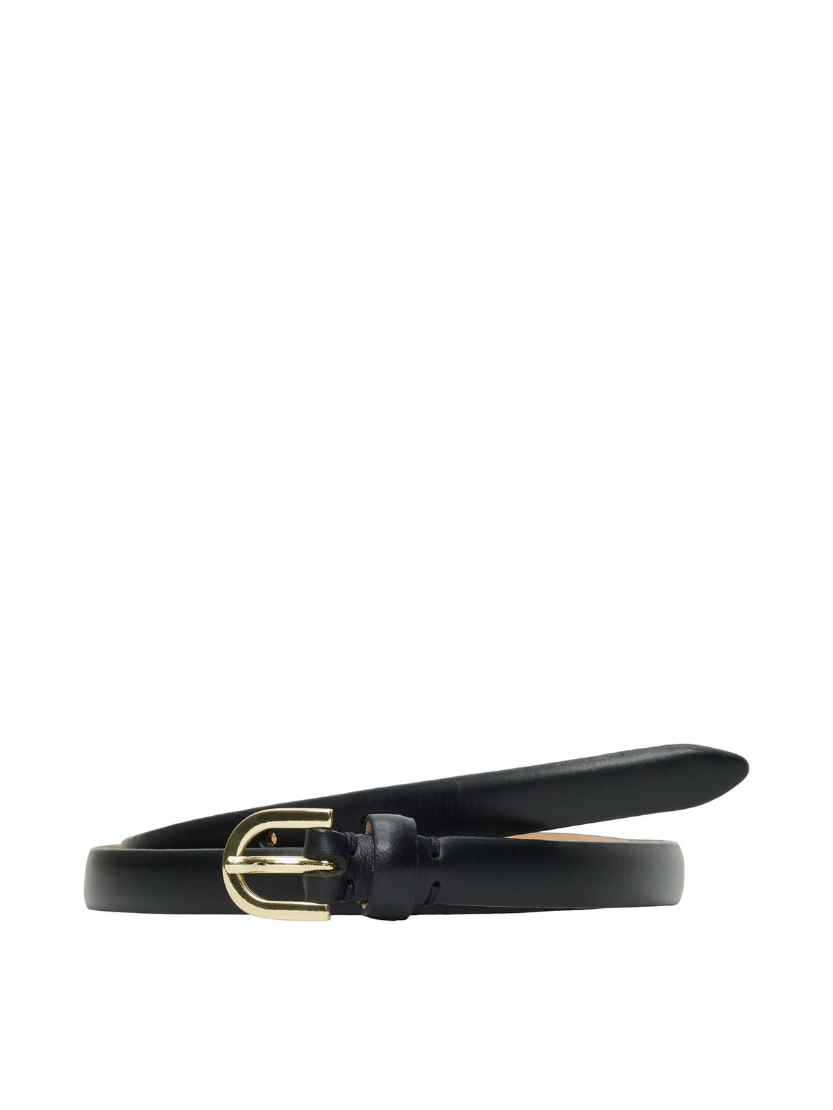 SLF Barba Slim Leather Belt in Black