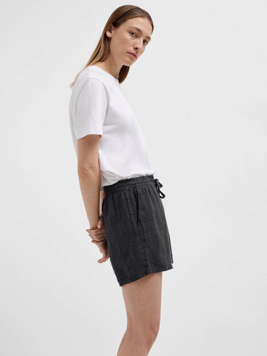 SLF Linnie Linen Shorts in Black