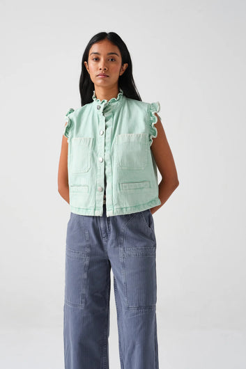 S&M Pablo Waistcoat in Washed Mint