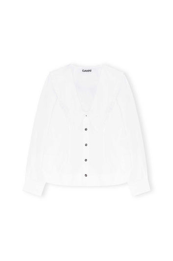 GANNI K2062 Cotton Lace Cardi in White