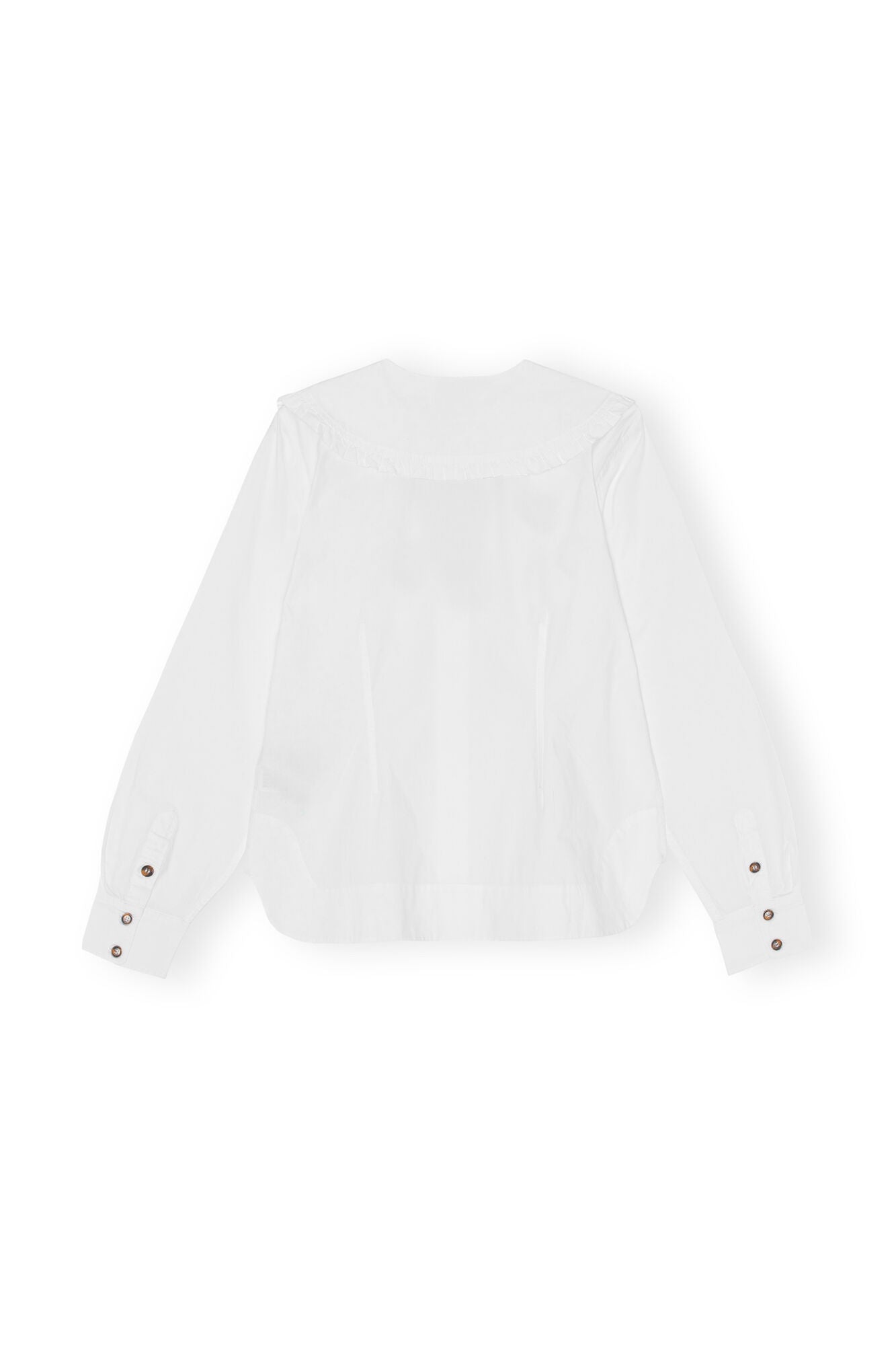 GANNI F5778 V Neck Shirt in White