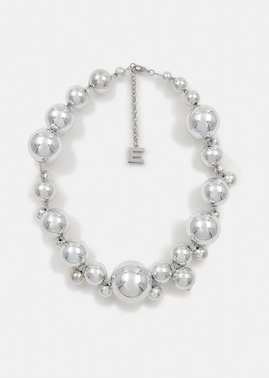 EA Felicita Big Beads Necklace in Silver Lining