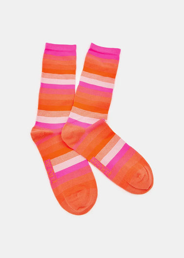 EA Flogo Striped Socks in Wild Strawberry