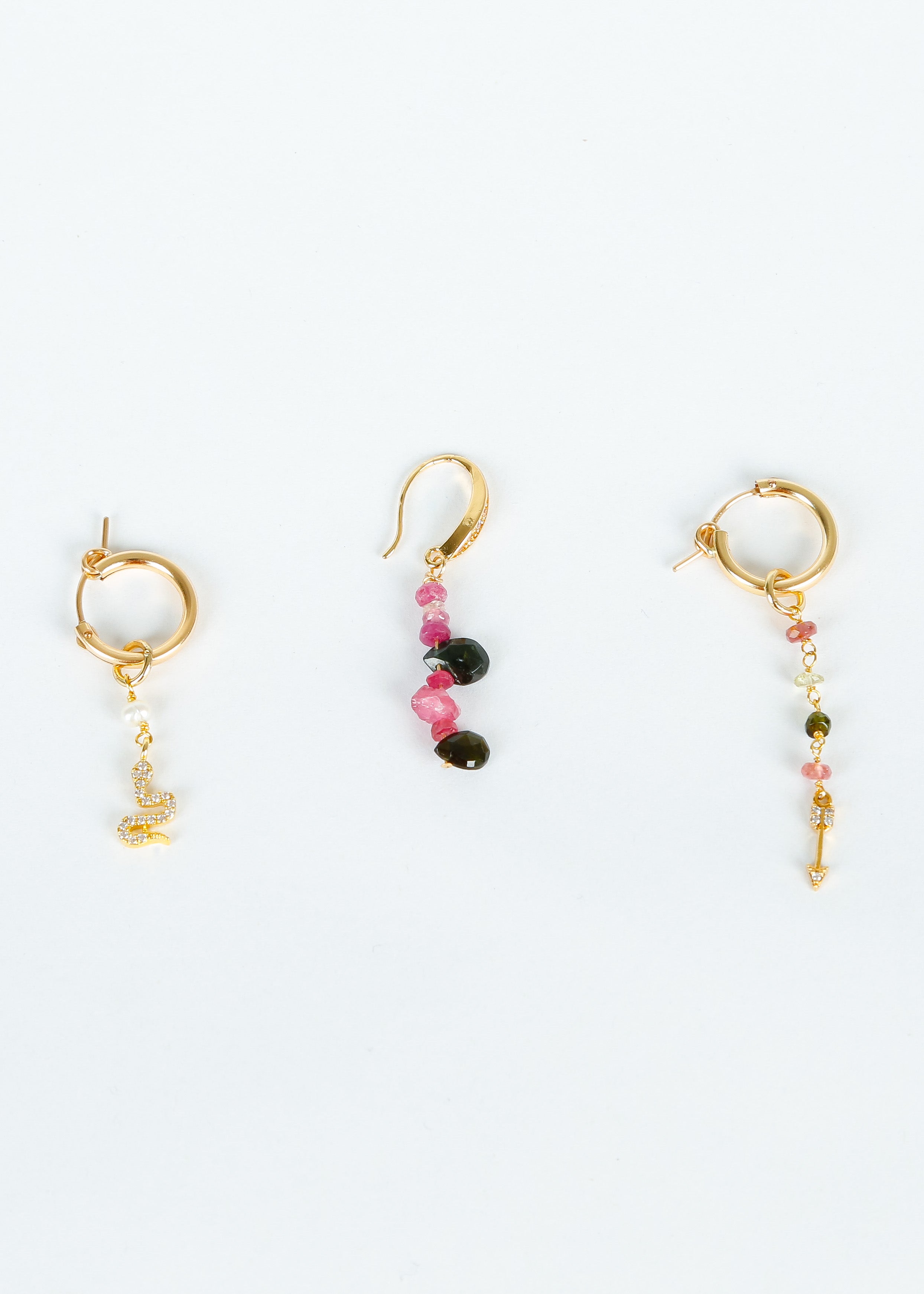 ZOI Higia Earrings in Sapphire Rose, Tourmaline