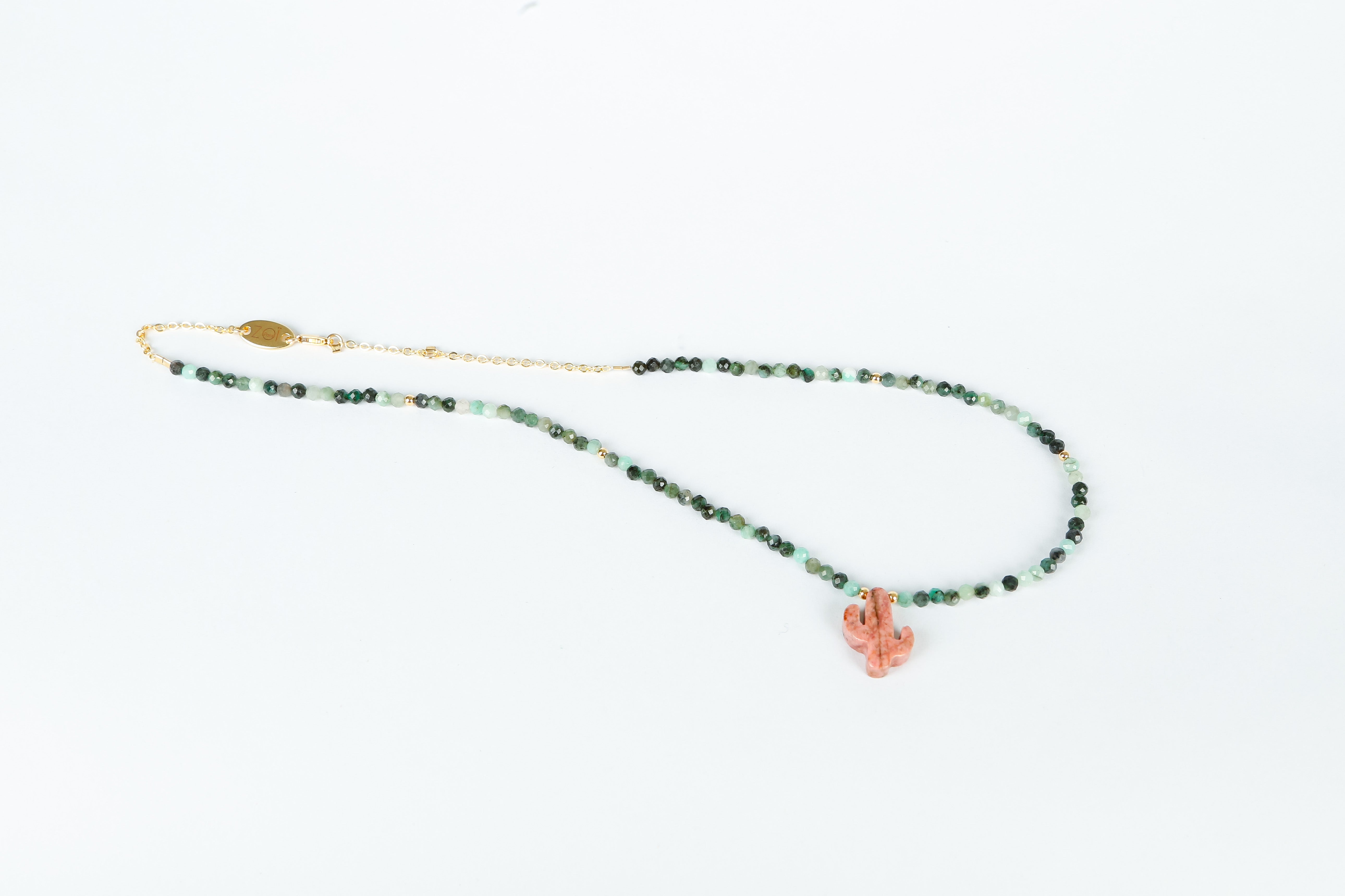 ZOI Ronsard Necklace, Emerald, Pearl
