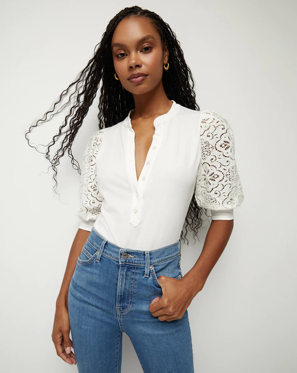 VB Coralee Top in White Lace
