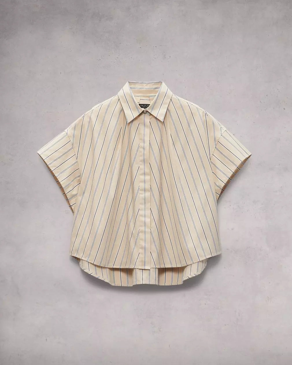 R&B Martha Poplin Shirt in Khaki Stripe