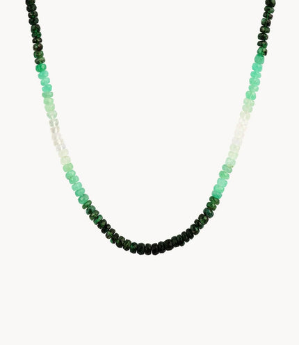 RF Graduated Green Emerald Necklace