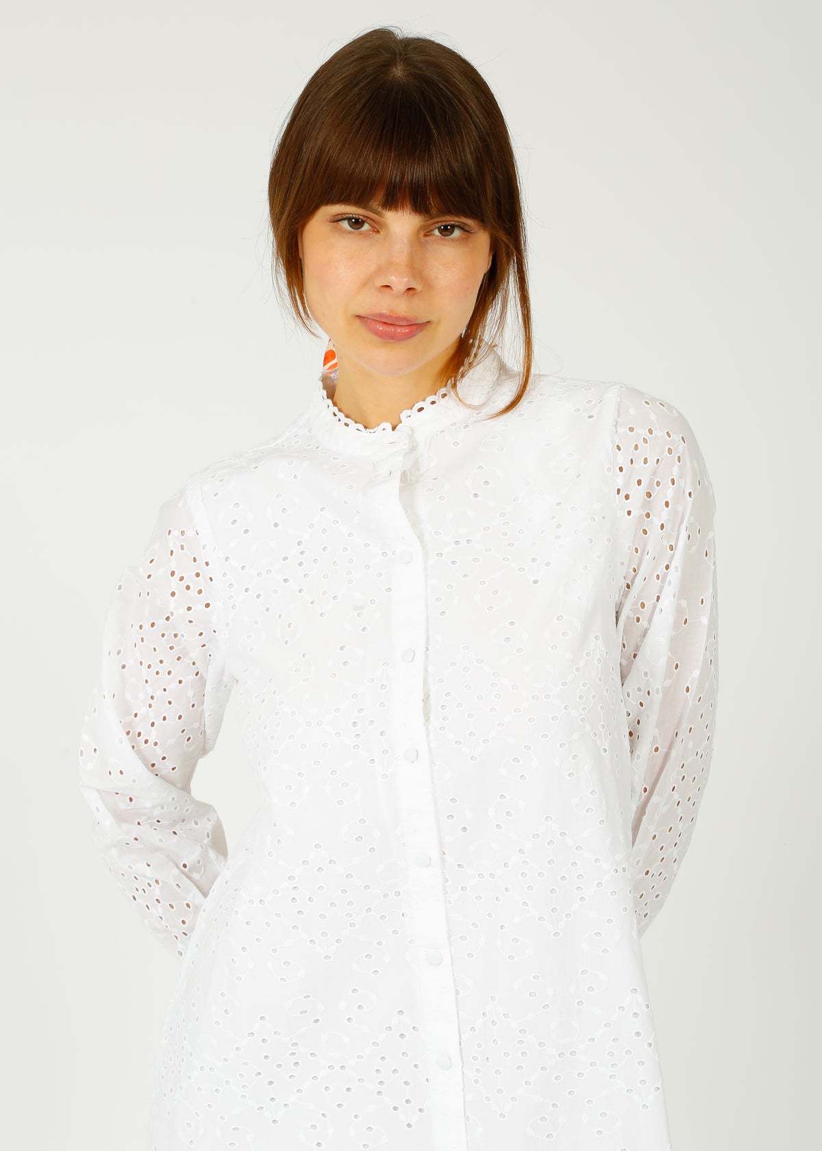 SLF Tatiana Embroidered Dress in White