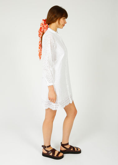 SLF Tatiana Embroidered Dress in White