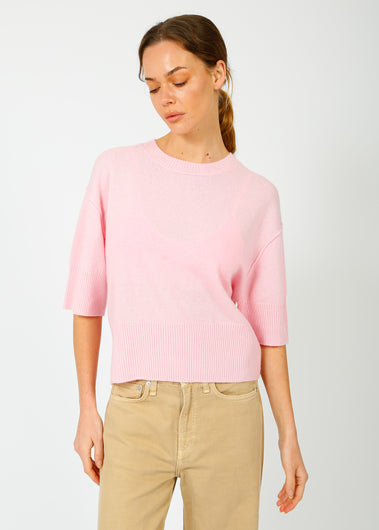 CRUSH Flamenco  Cashmere Mix Tee in Candy Floss