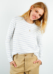 You added <b><u>R&B The Knit Stripe Crew Neck in Blue White</u></b> to your cart.
