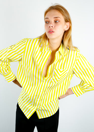 R&B Maxine Button Down Shirt in Fresh Lemon Stripe