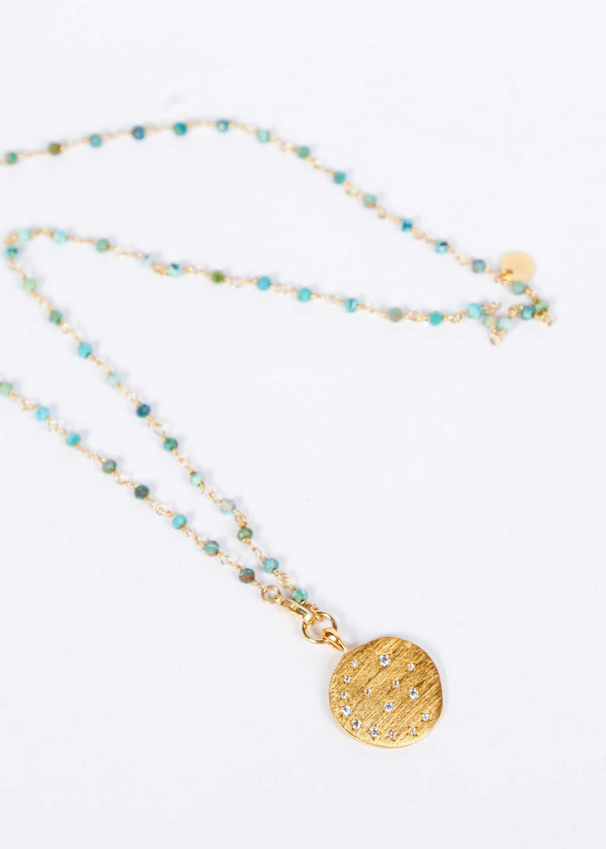 HANKA Happy  Necklace in African Turquoise, Moonlight Zirconium