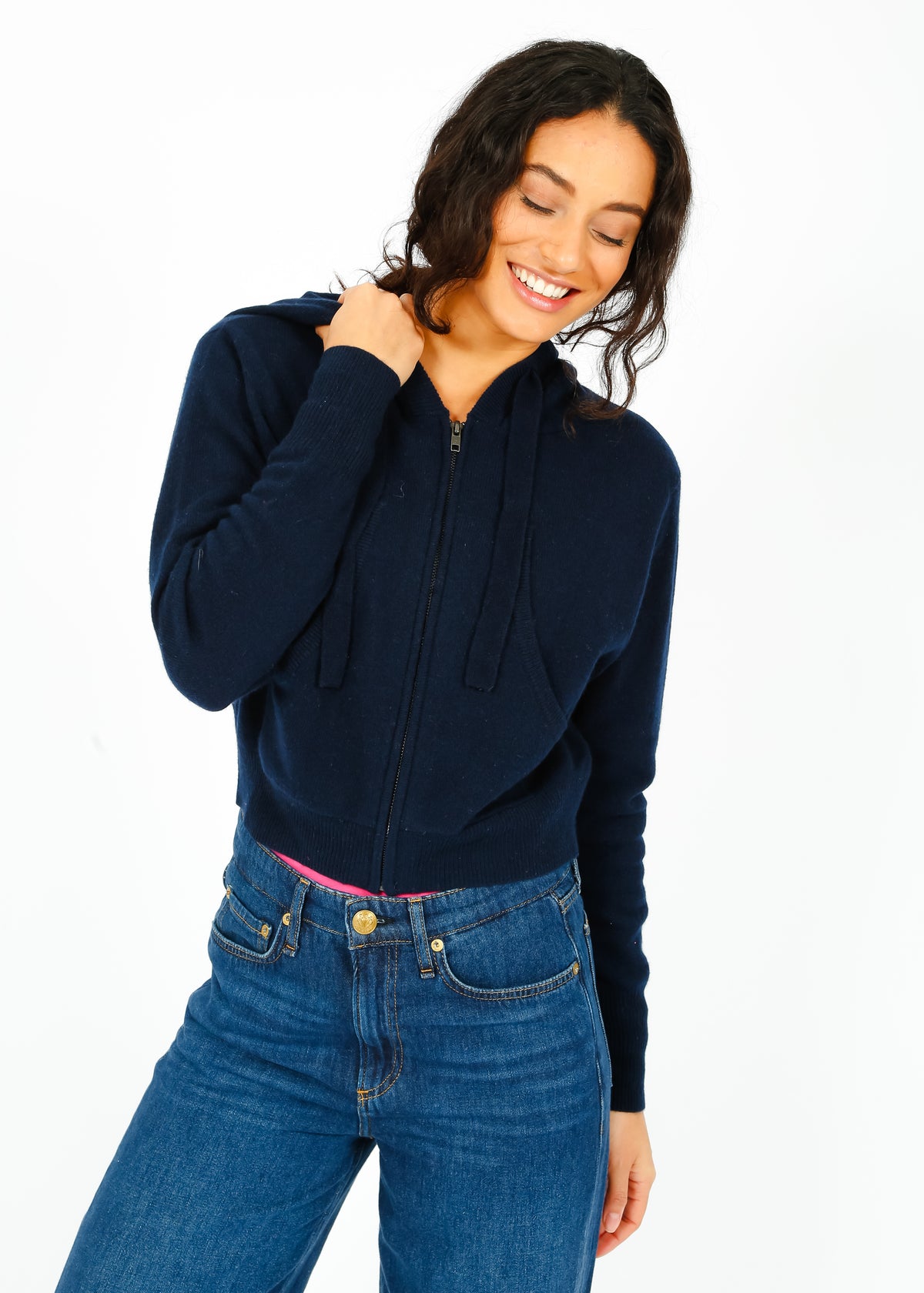 CRUSH Rio Cropped Hoodie in Navy