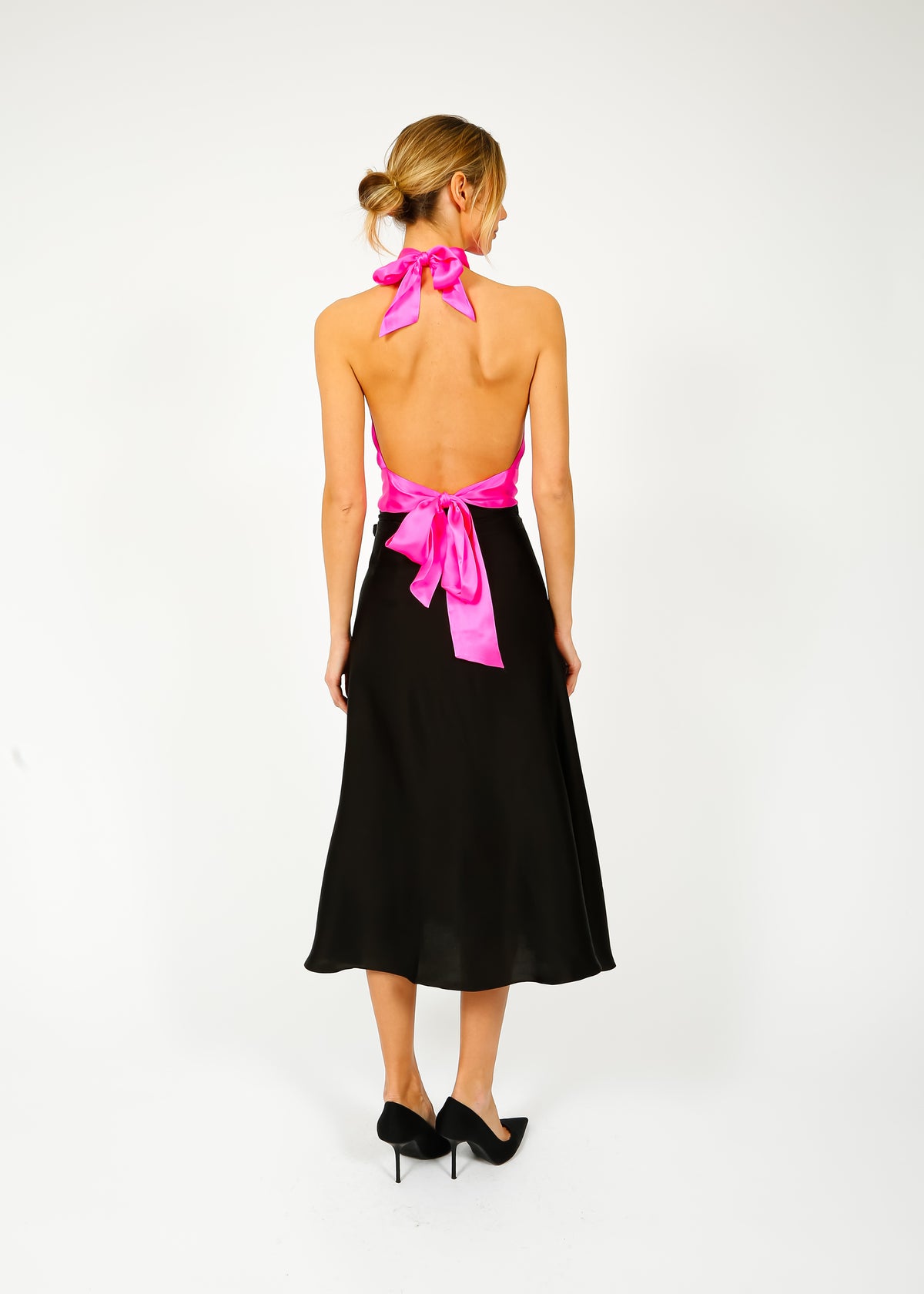 HARMUR Midi Wrap Skirt in Black
