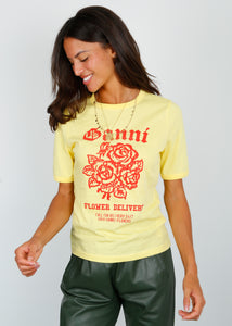 You added <b><u>GANNI T3631 Fitted Flower Tee in Yellow Cream</u></b> to your cart.