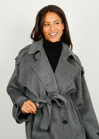 SEC.F Walance Coat in Dark Grey Melange