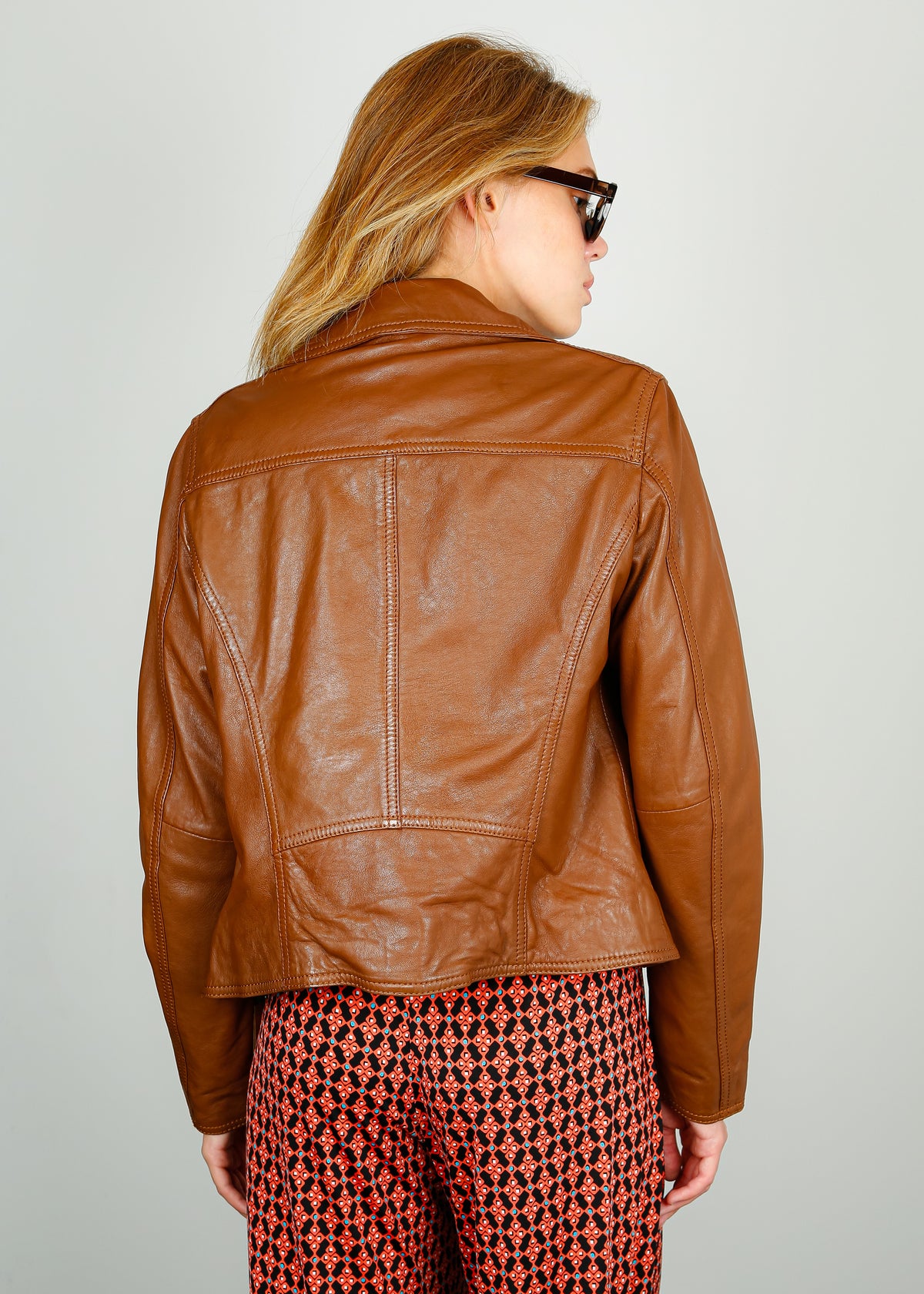 OW Clips Leather Jacket in Whisky