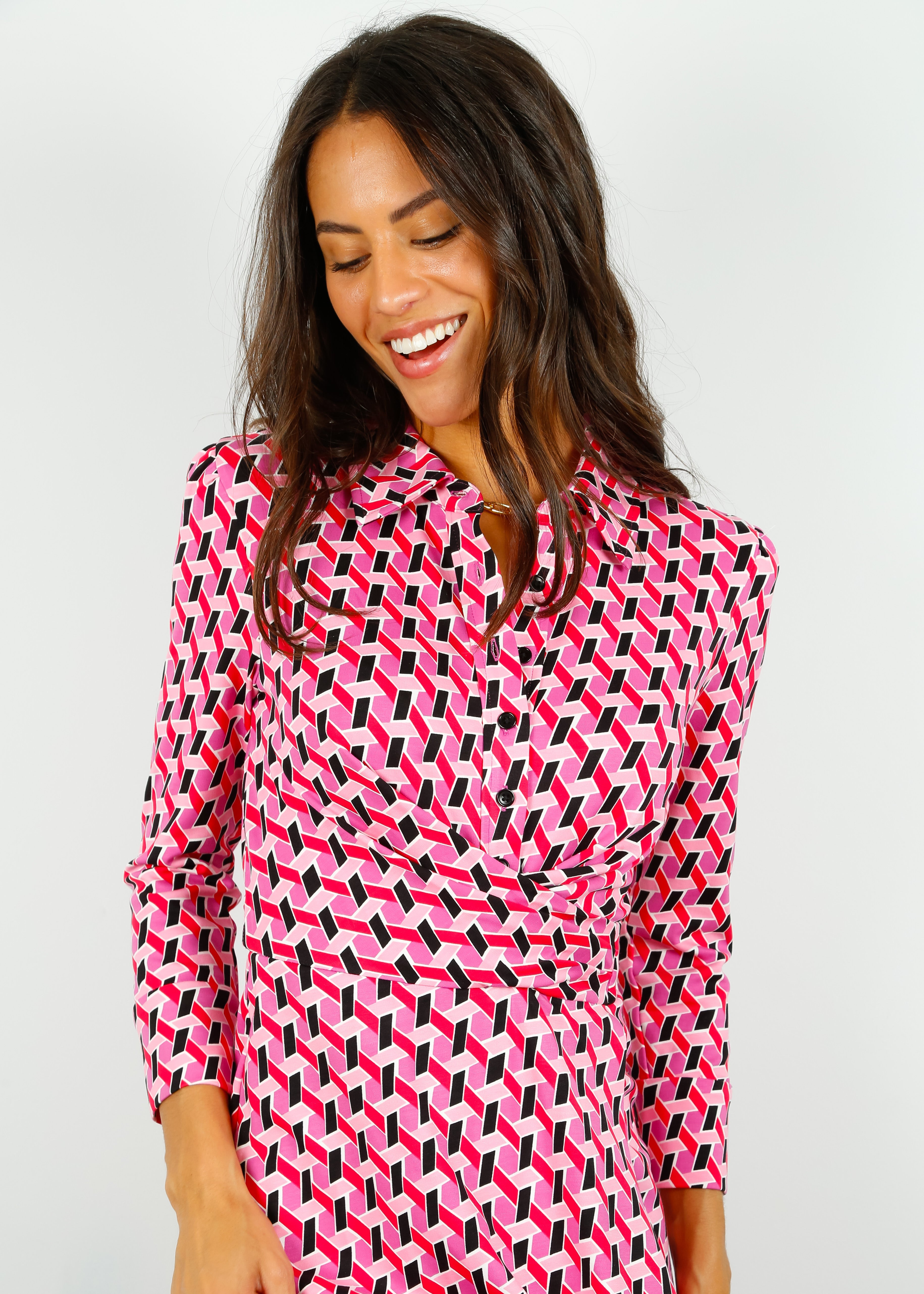 DVF Sana Two Dress in Wave Pink
