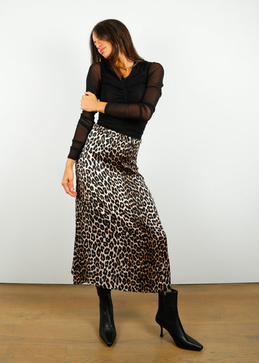 SUNCOO Leopard Skirt