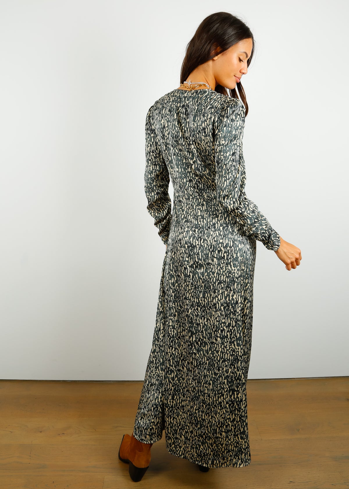 SEC.F Luna Maxi Dress in Woodland Grey
