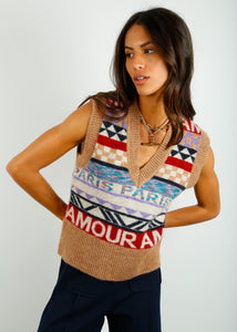 You added <b><u>SUNCOO Pitrah Knit Vest in Camel</u></b> to your cart.