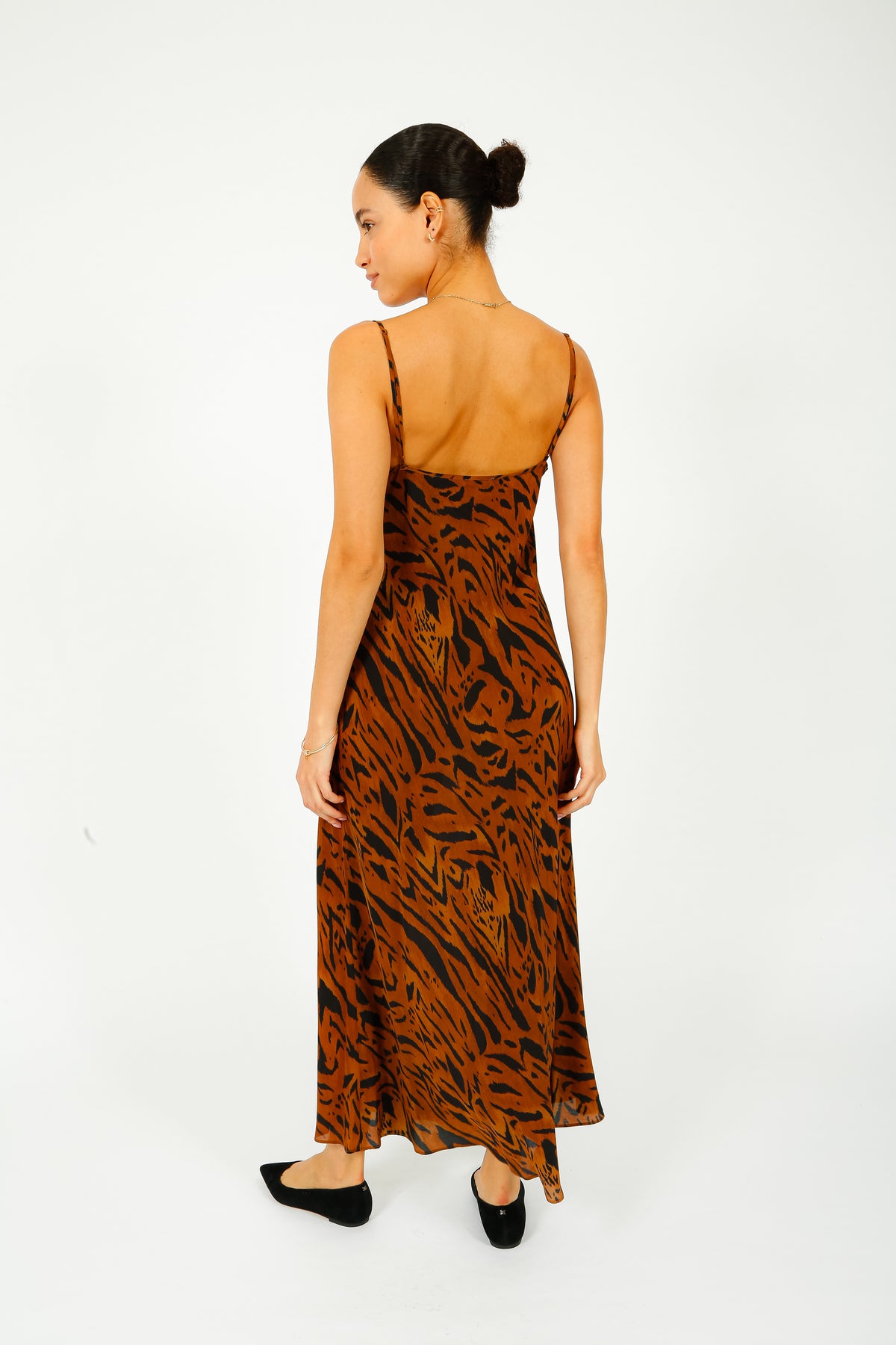 RIXO Holly Dress in Tiger Stripe