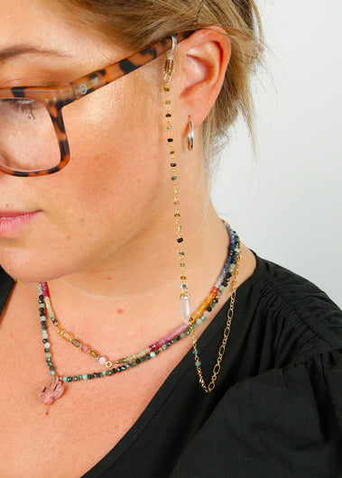 ZOI Palace Glasses Chain, Pyrite, Emerald, Snake, Stars