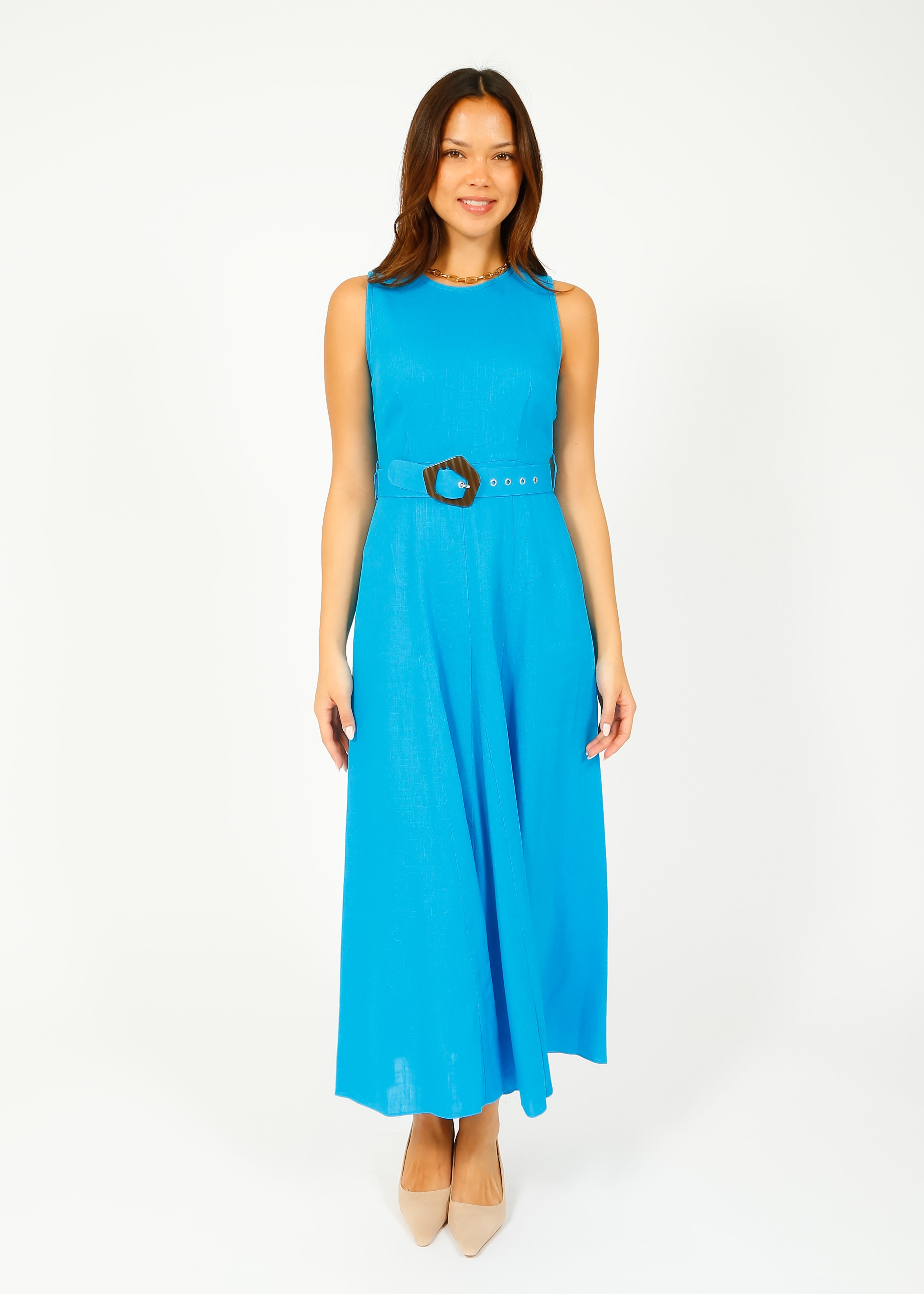 DVF Elliot Midi Dress in Cerulean Blue