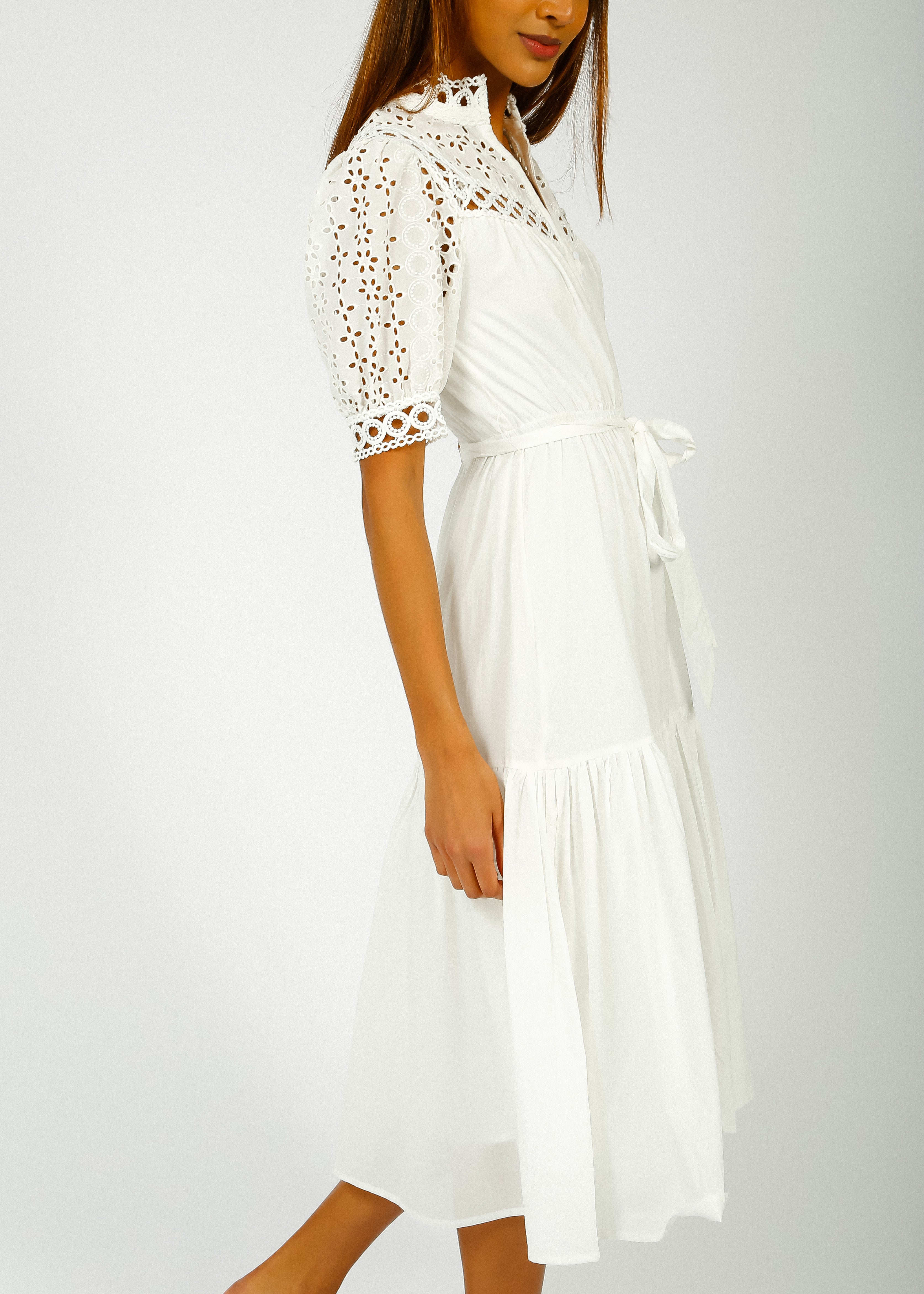 SUNCOO Carla Dress in Blanc