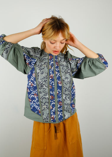 OM Brittany Blouse in Hunter Green