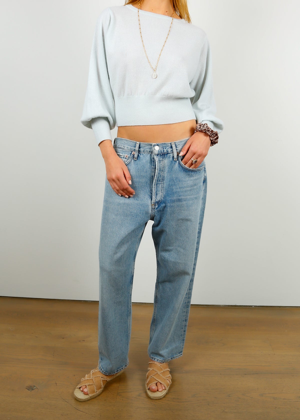 AGOLDE 90's Crop Pant in Replica Washed Indigo