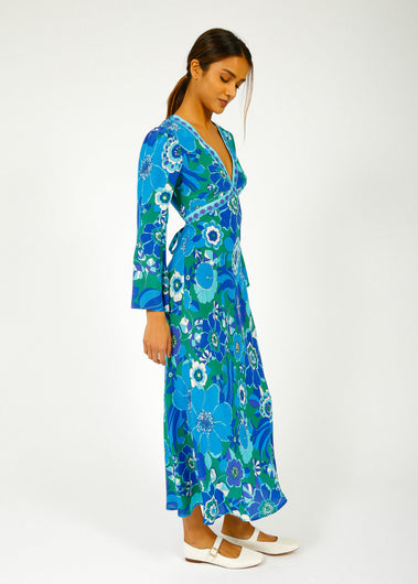 RIXO Tania Dress in Miami Floral Emerald