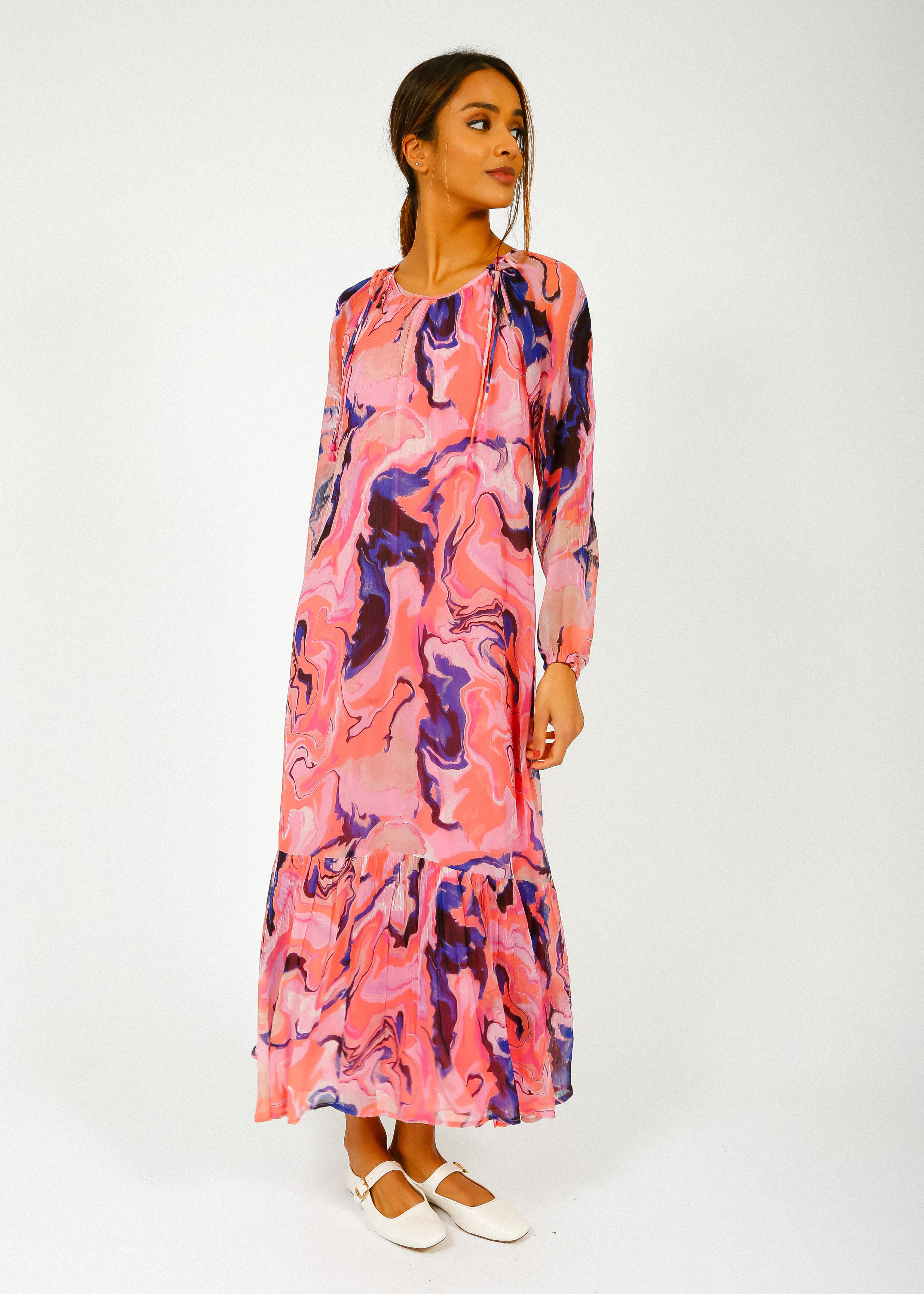 MOLIIN Willow Dress in Coral Almond