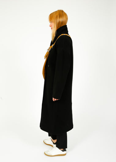 R&B Thea Italian Wool Splittable Coat in Black