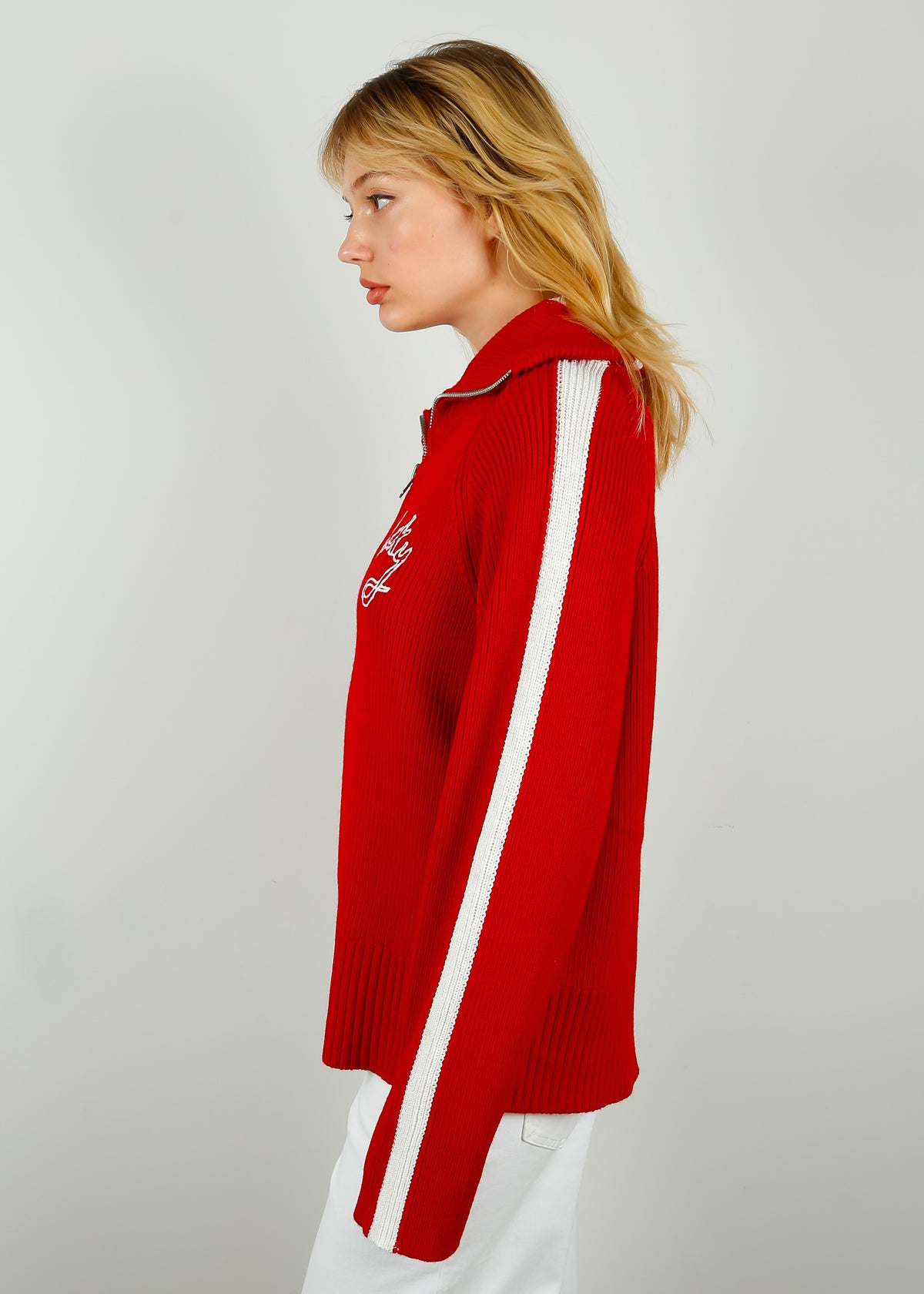 BF Zip Up Lucky Jumper in Red