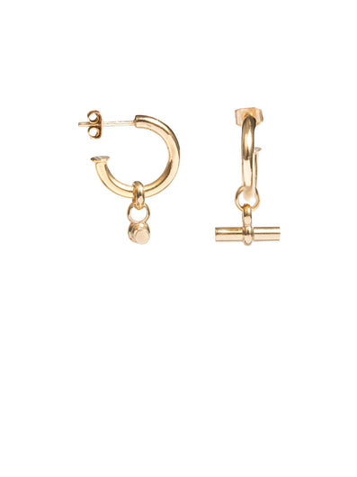 TS Small Gold Hoop T-Bar Earrings