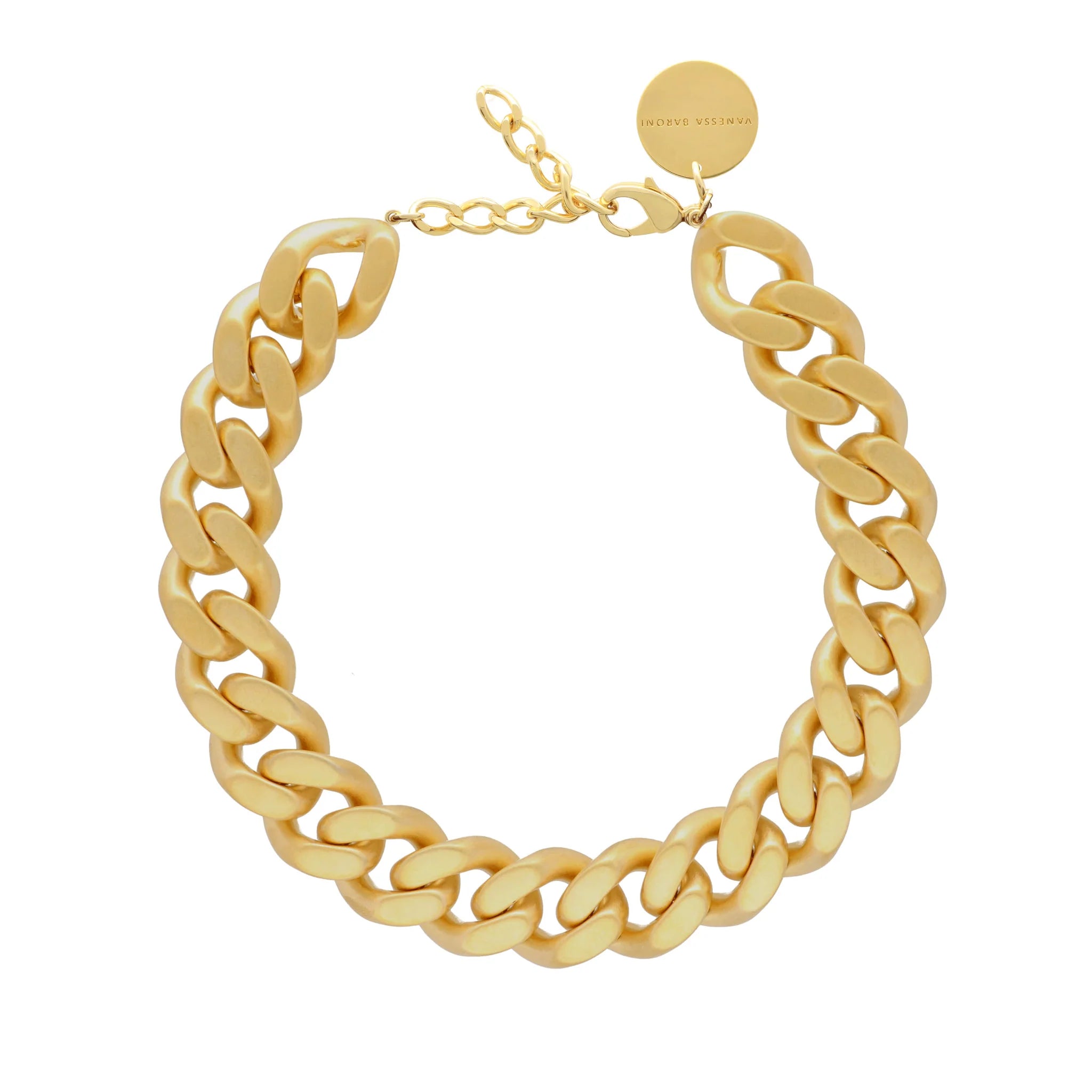 VBARONI Flat Chain Necklace in Gold Vintage